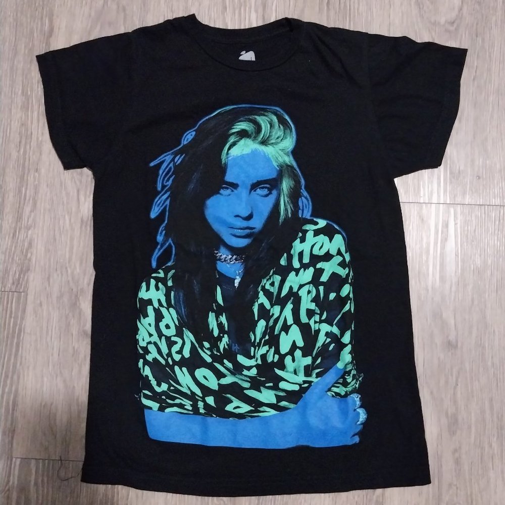 Billie Eillish Neon Blue Green T-Shirt